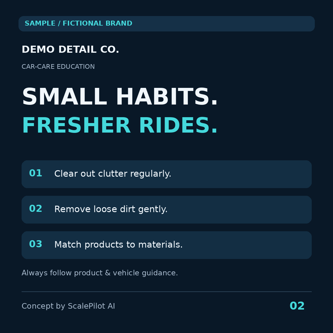 Fictional Demo Detail Co. sample: Helpful car-care tips