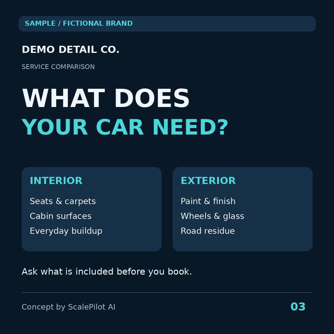 Fictional Demo Detail Co. sample: Choosing a service